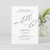 Elegantes Foto, das wir noch immer feiern Einladung (Stehend Vorderseite)