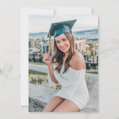 Elegantes Foto der Floral Books Graduation Party Einladung (Rückseite)