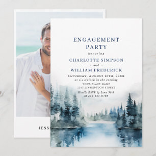 Elegantes Foto der Forest Engagement Party Einladung