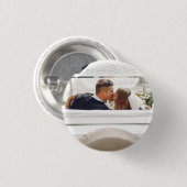 Elegantes Foto der modernen Gastgeschenk Hochzeit Button (Vorne & Hinten)