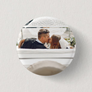 Elegantes Foto der modernen Gastgeschenk Hochzeit Button