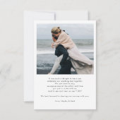 Elegantes Foto der Modernen Kunst Hochzeit Dankeskarte (Rückseite)