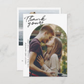 Elegantes Foto der Modernen Kunst Hochzeit Dankeskarte (Vorne/Hinten)