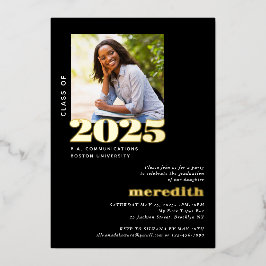 Elegantes Foto der Modernen Schulungspartei Gold Folieneinladung