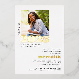 Elegantes Foto der Modernen Schulungspartei Gold Folieneinladung