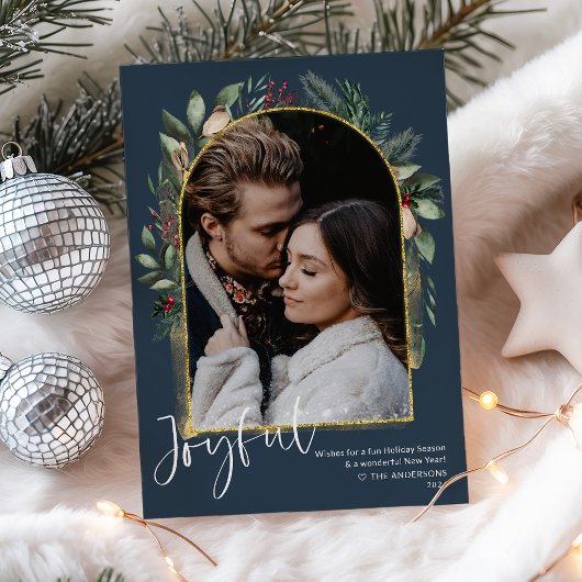 Elegantes Foto der Navy Feiertagskarte