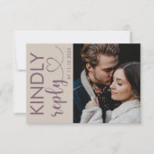 Elegantes Foto Dusty Rose & Beige Wedding RSVP Karte (Vorderseite)