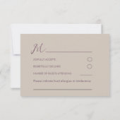 Elegantes Foto Dusty Rose & Beige Wedding RSVP Karte (Rückseite)