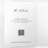 Elegantes Foto einfache Hochzeit RSVP Details QR-C Dreifach Gefaltete Einladung (Innen Erste Seite)