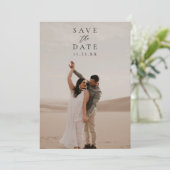 Elegantes Foto Einfache Hochzeit speichern das Dat Save The Date (Stehend Vorderseite)