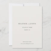 Elegantes Foto Einfache Hochzeit speichern das Dat Save The Date (Rückseite)