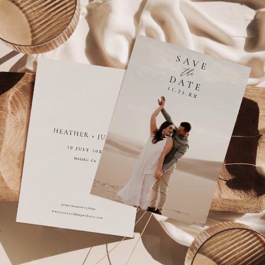 Elegantes Foto Einfache Hochzeit speichern das Dat Save The Date