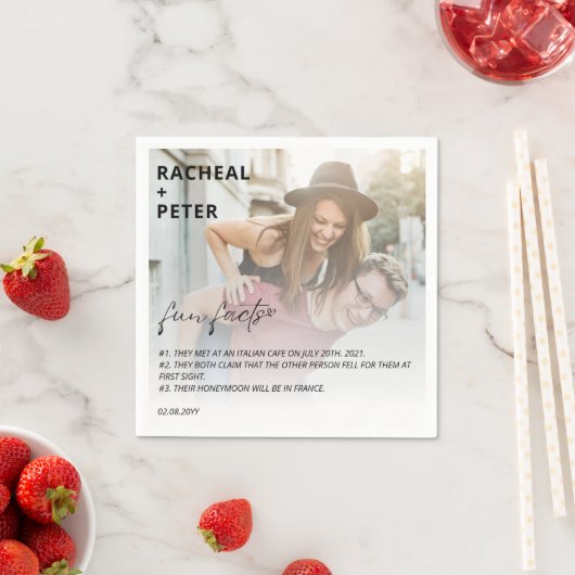 Elegantes Foto Einfache Vergnügung Fakt für Hochze Serviette (Beispiel)