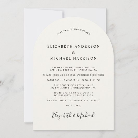 Elegantes Foto Einladung (Rückseite)