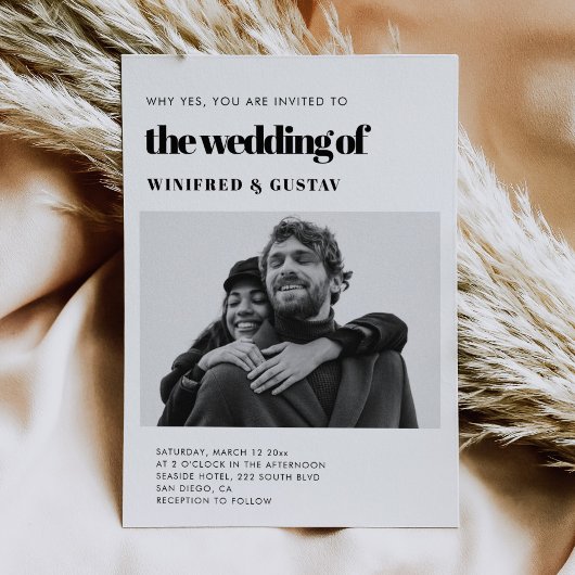 elegantes Foto Einladung