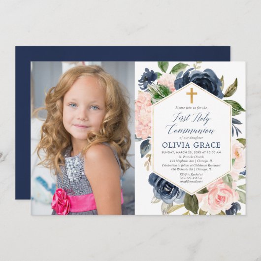 Elegantes Foto Einladung (Vorne/Hinten)