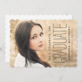 Elegantes Foto | Einladung zur Graduationspartei 2 (Vorne/Hinten)