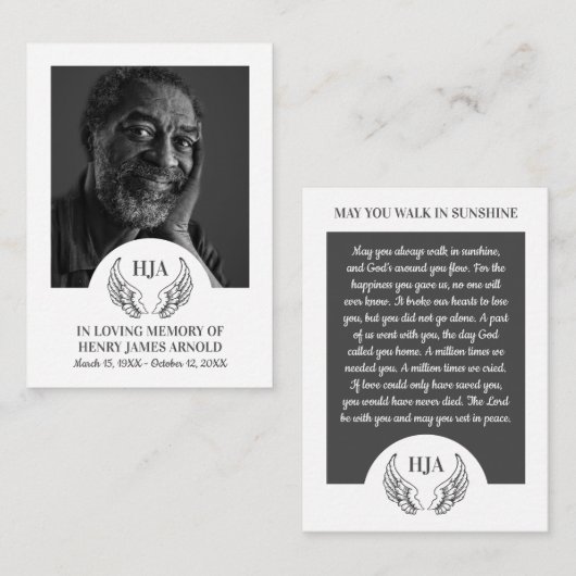 Elegantes Foto, Engel Wings, Gebetskarte Visitenkarte (Vorne/Hinten)