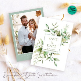 Elegantes Foto Eucalyptus Foliage Save The Date