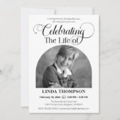 Elegantes Foto Feier zum Gedenkfest Einladung (Vorderseite)