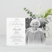 Elegantes Foto Feiern zur Beerdigung des Lebens Ge Einladung (Stehend Vorderseite)