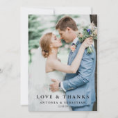 Elegantes Foto Flat Wedding Dankeschön Card Dankeskarte (Vorderseite)