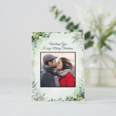 Elegantes Foto Floral Frohe Weihnachten (Stehend Vorderseite)