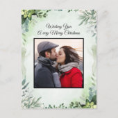 Elegantes Foto Floral Frohe Weihnachten (Vorderseite)