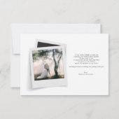 Elegantes Foto-Frame-Skript-Hochzeit Dankeskarte (Rückseite)