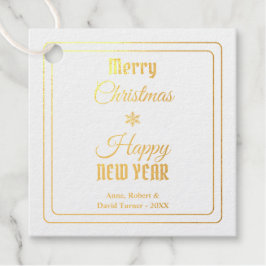 Elegantes Foto Frohe Weihnachten glücklich Neues J Geschenkanhänger