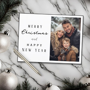 Elegantes Foto frohe Weihnachten Postkarte