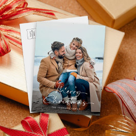 Elegantes Foto Frohe Weihnachtsfeiertage Postkarte