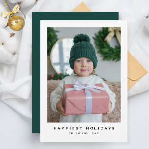 Elegantes Foto Frohster Urlaub Weihnachtskarte Feiertagskarte