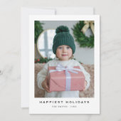 Elegantes Foto Frohster Urlaub Weihnachtskarte Feiertagskarte (Vorderseite)