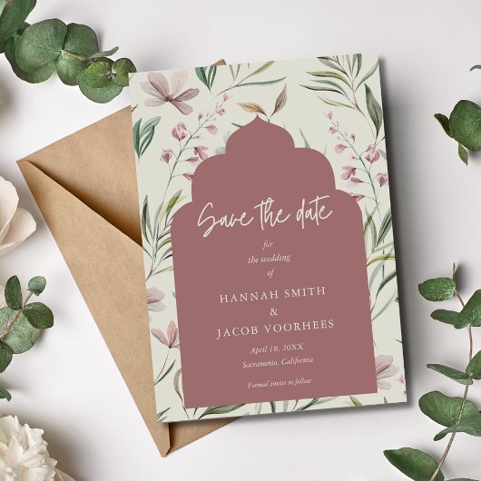 Elegantes Foto Frühjahr Hochzeit Save the Date