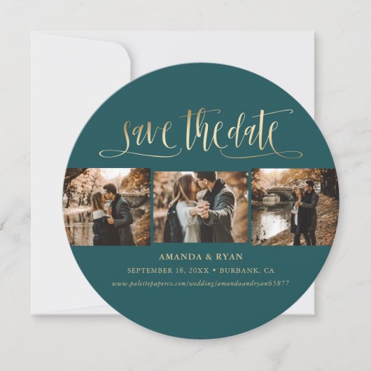Elegantes Foto für Aquamarine Hochzeiten und Hochz Save The Date (Vorderseite)
