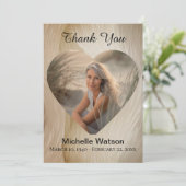 Elegantes Foto für das Bestattungsherz Dankeskarte (Stehend Vorderseite)