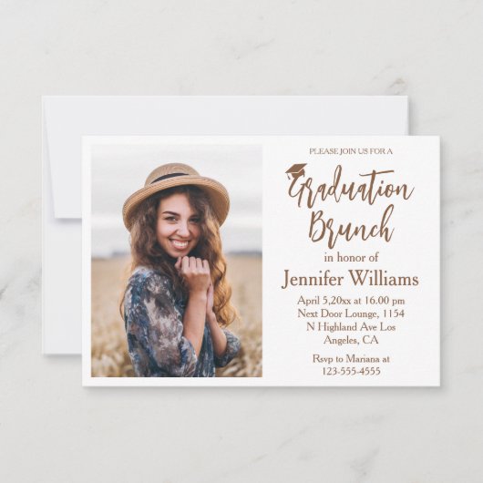 elegantes Foto für den Abschluss- Einladung (Vorderseite)