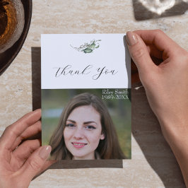 Elegantes Foto für die Beerdigung von Wasserfarben Dankeskarte