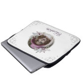 Elegantes Foto für die Blume mit Bilderrahmen Laptopschutzhülle (Vorne Knopf)