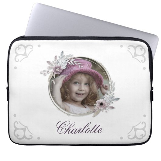 Elegantes Foto für die Blume mit Bilderrahmen Laptopschutzhülle (Vorderseite)