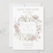 Elegantes Foto für florale Wildblumen Save the Dat Einladung (Vorderseite)