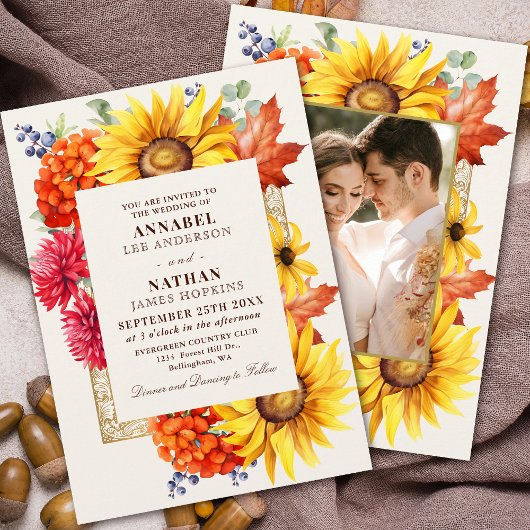 Elegantes Foto für Herbst Wasserfarben Einladung