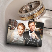 Elegantes Foto für Hochzeiten mit Wasserfarben Dankeskarte