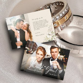 Elegantes Foto für Hochzeiten mit Wasserfarben Dankeskarte