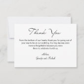 elegantes Foto für Hochzeitsskripte Dankeskarte (Rückseite)