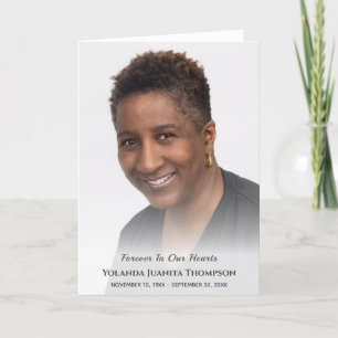 Elegantes Foto für immer in unserem Herzen Beerdig Dankeskarte