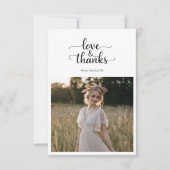Elegantes Foto für Liebe und Dank Brautparty Dankeskarte (Vorderseite)