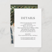 Elegantes Foto für Minimalistische Hochzeiten Begleitkarte (Vorne/Hinten)