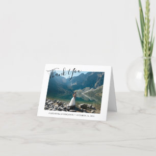 Elegantes Foto für Minimalistische Hochzeiten Dankeskarte